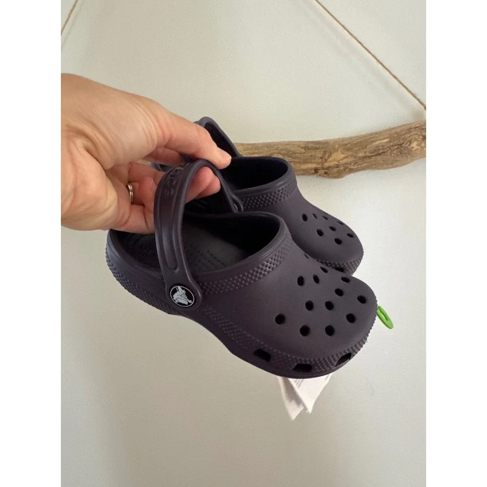 Crocs Classic Clog Kids Size C10 Eggplant Purple Slip On Water Shoes New